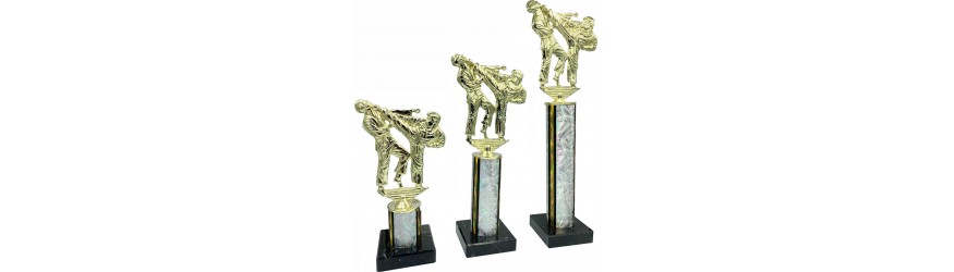 METAL PLAQUE COLUMN TROPHY  - AVAILABLE IN 3 SIZES